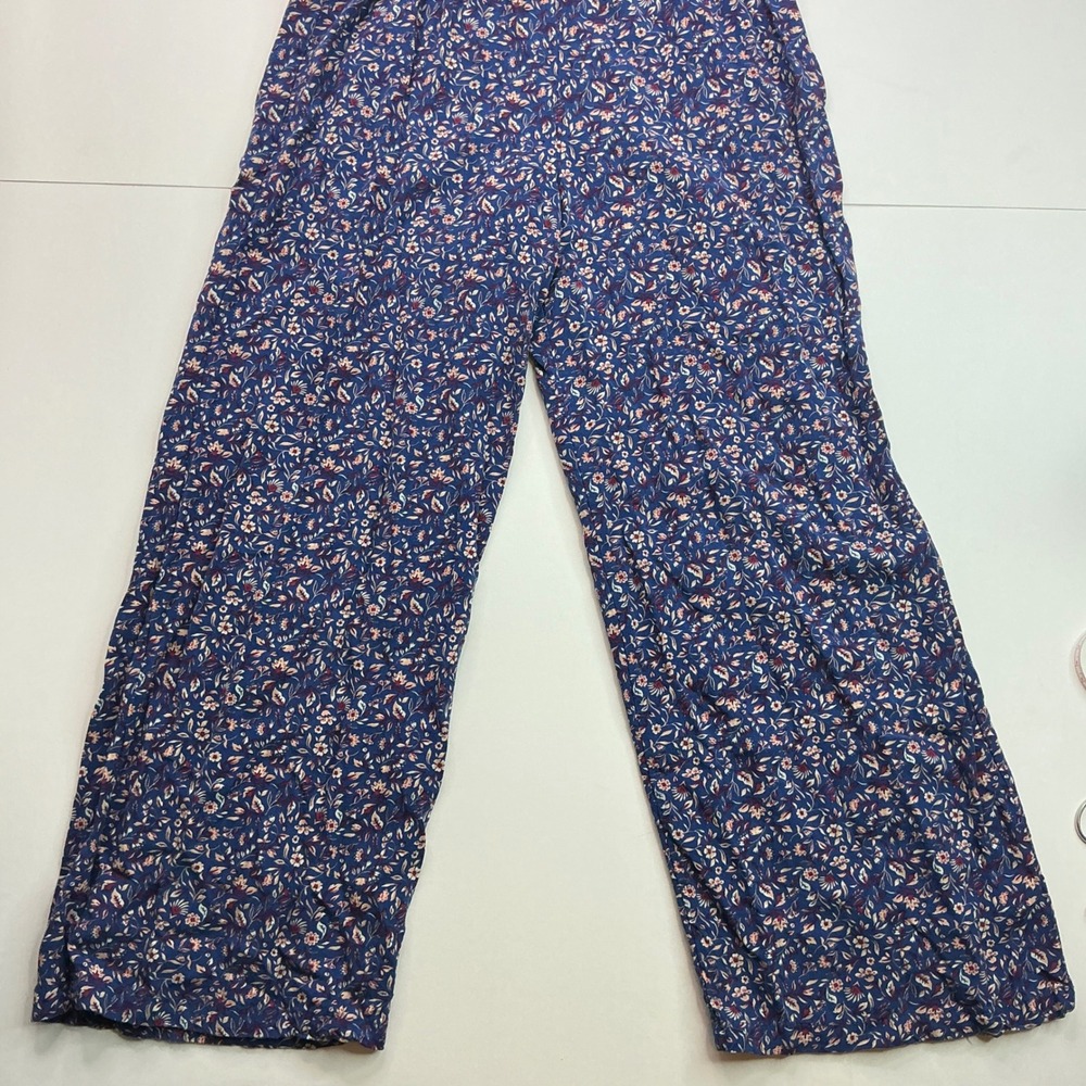 btween Blue Floral Jumpsuit Girls Size 10 Ruffle Shoulder Wide Leg 3E176TJ - Picture 4 of 16